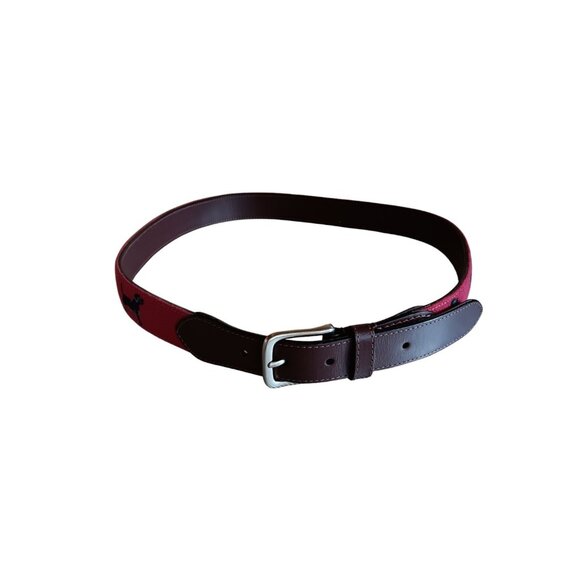 Womens Labrador Retriever Dog Red Belt Genuine Leather 36\